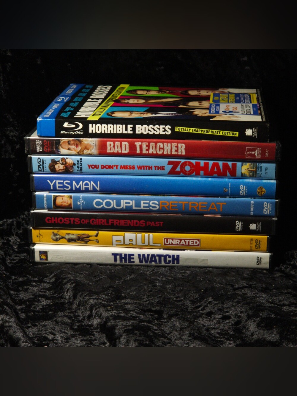 Adult Comedy DVD Blu-ray Lot Horrible Bosses Bad Teacher Yes Man Couples Retreat